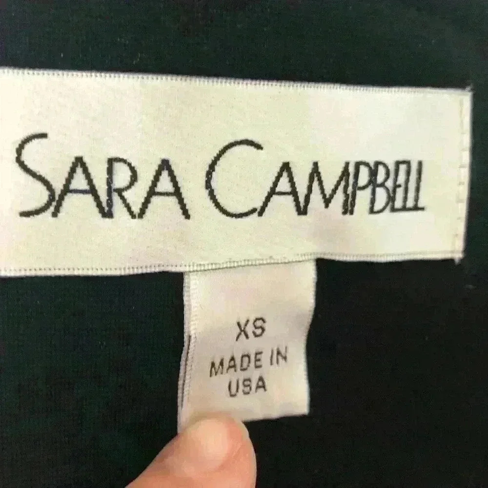 Sara Campbell Black Bell Sleeve Knee Length Dress Sz XS - Picture 3 of 6